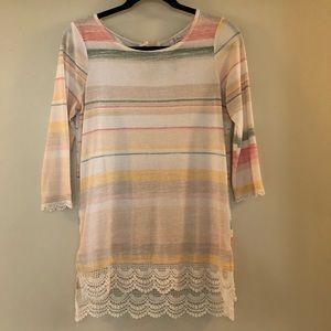 Lauren Conrad Pastel and Lace Top